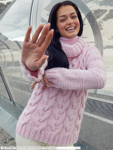 Mustermixpulli mit Zopf- und Wabenstrukturen - Stricken