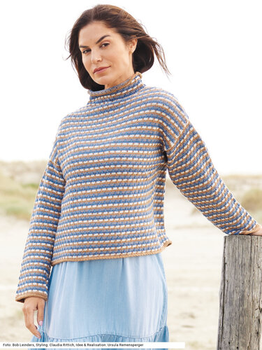 Effektvoller Pullover mit Hebemaschen
