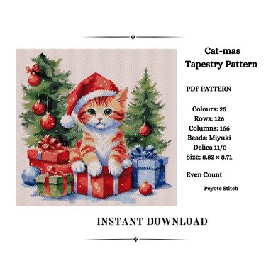Cat-mas Tapestry Pattern - Crafts