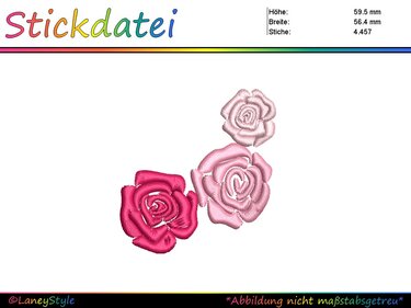 Stickdatei Rosenstickerei - Rosen - Blumen - Sticken