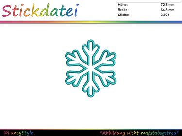 Stickdatei Schneeflocke - Eiskristall - Sticken