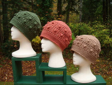 Popcorn Stitch Beanies - PA-101c - Crochet