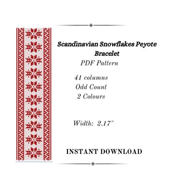 Scandinavian Snowflakes Peyote Stitch Bracelet - Crafts