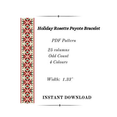 Holiday Rosette Peyote Stitch Bracelet - Crafts