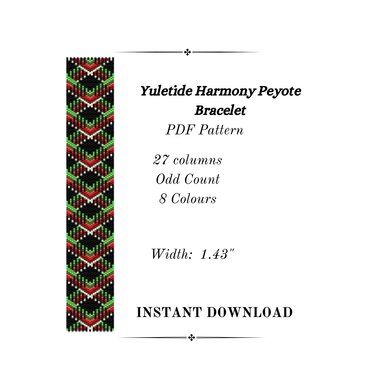 Yuletide Harmony Peyote Stitch Bracelet - Crafts