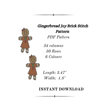 Gingerbread Joy Brick Stitch Pattern - Crafts