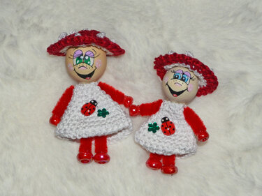 Glücksbringer Glückspilz 2 Größen ohne Füllwatte Holzkugeln 25 und 30 mm - Häkeln