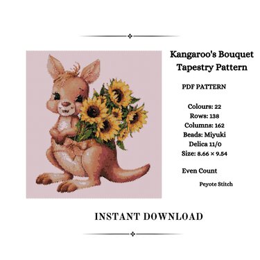 Kangaroo's Bouquet Tapestry Pattern - Crafts