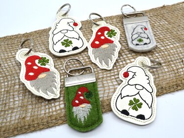 Stickdatei ITH Wichtel Glück Anhänger verschiedene Varainten - Sticken