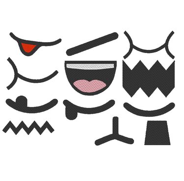 Stickdatei - Mund für Kuscheltiere Kissen Bettschlagen 2 - Sticken