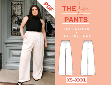 Palazzo Pants Sewing Pattern Ladies XS-XXXL Sewing Tutorial Wide Leg Pants