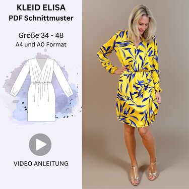 Elisa - Kleid mit Wickeloptik und Ärmelvarianten - Gr. 34-48 - Nähen