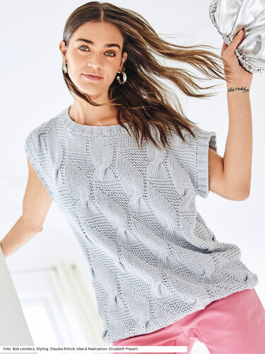 Pullunder mit Zopfmuster - Stricken