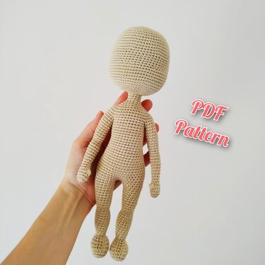 Häkelanleitungen für Puppenkörper, Amigurumi-Puppenmuster 29 cm.