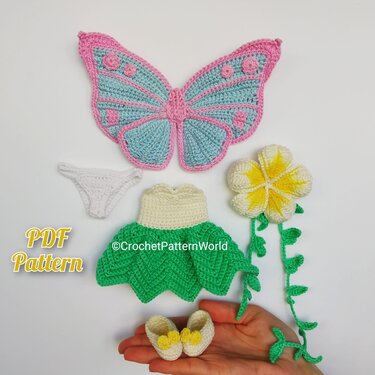 Fairy outfit for the Astrid doll - Crochet