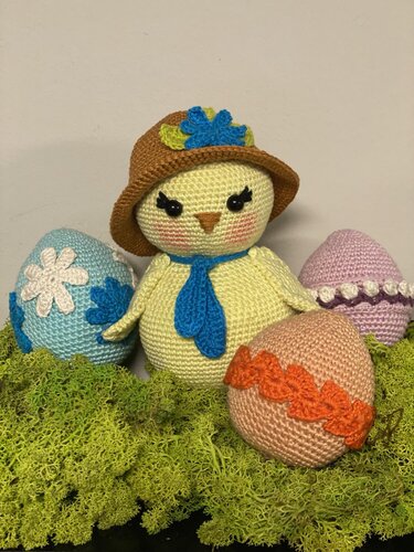 Chick and Easter Eggs Crochet Pattern