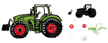 Plotterdatei  Traktor Trekker Schlepper Bulldog Landwirtschaft mehrfarbig - Plotting