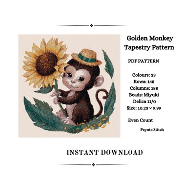 Golden Monkey Tapestry Pattern - Crafts