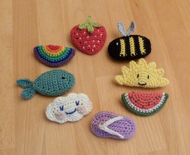 Häkelanleitung für Haarspangen "Sommer", 8 Modelle