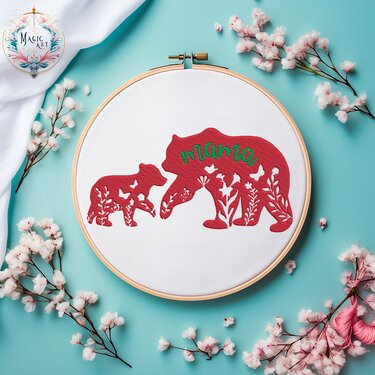 Stickdatei Patch Bärenmama MAMA - Sticken