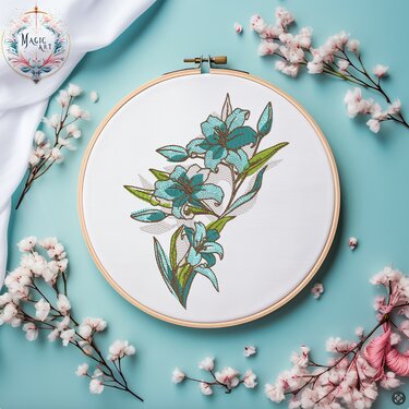 Stickdatei Elegante Blumen - Sticken