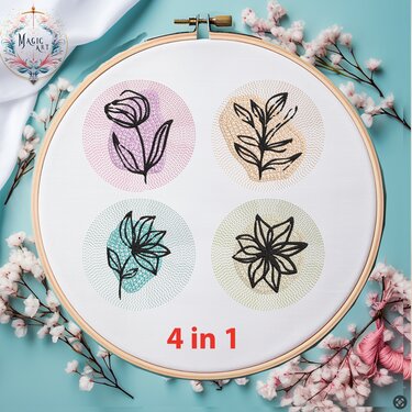 Stickdatei SET Blumen Botanik - Sticken