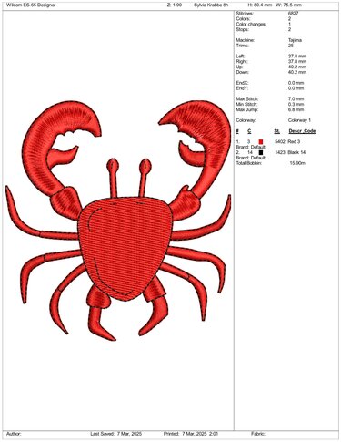 Digitalisierte Strickanleitung: Krabbenmotiv in zwei Größen
