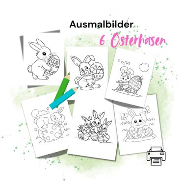 Malvorlagen Osterhase Malvorlagen für Kinder Ausmalheft A4 Sofortdownload - Basteln