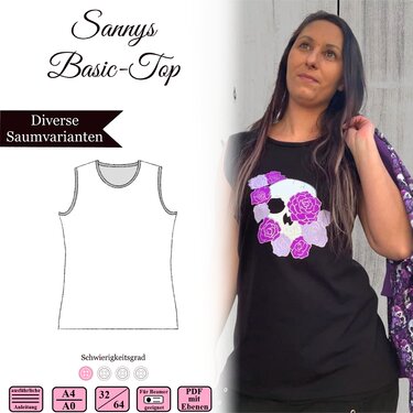 Sannys Basic Top - Gr 32-64 - E-Book und Nähanleitung