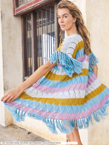 Gestreifte Weste mit Fransen - Stricken