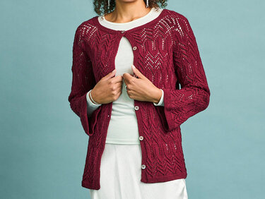 RAGLAN-LOCHMUSTERJACKE, gestrickt