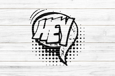 Sprechblase Hey Plotterdatei SVG DXF FCM - Plotting