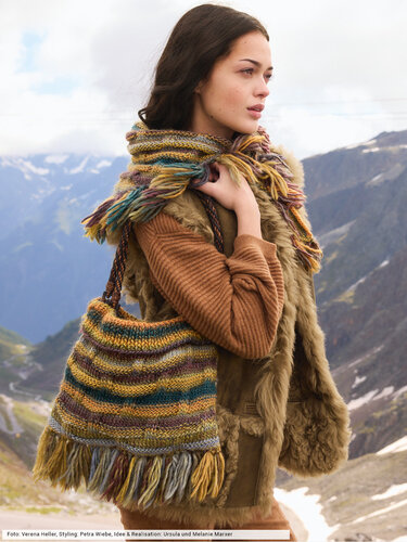 Dreicktuch und Tasche mit Hebemaschen - Stricken