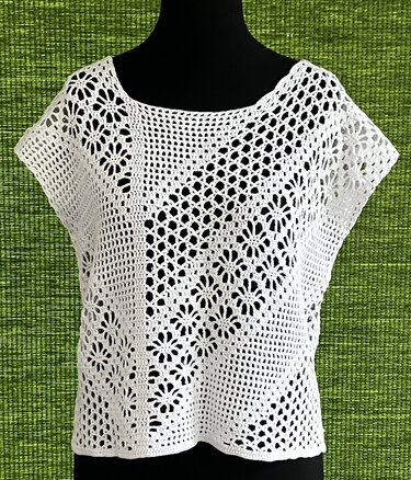 Shirt diagonal und asymmetrisch - Häkelanleitung