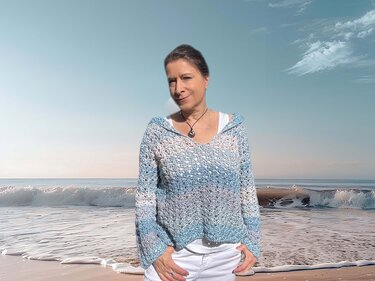 Gehäkelter Kapuzenpulli | BEACH WALK Hoodie | nahtlos | Kinder + Erw. - Bild 2