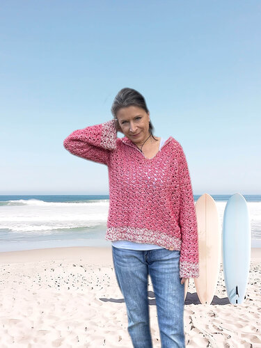 Gehäkelter Kapuzenpulli | BEACH WALK Hoodie | nahtlos | Kinder + Erw. - Bild 3