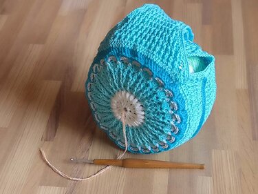 Häkelanleitung Bobbeltasche/ Garntasche "Flower"
