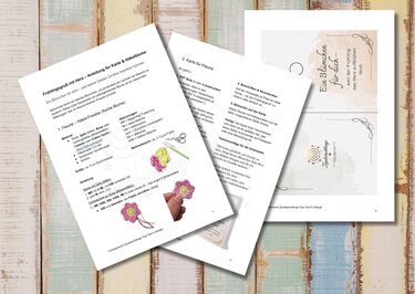 „Ein Blümchen für dich“ – Häkelblume & DIY - Grußkarte - Häkeln