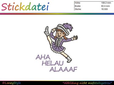 Stickdatei Gardetänzerin - Funkmariechen - Tanzmariechen - Sticken