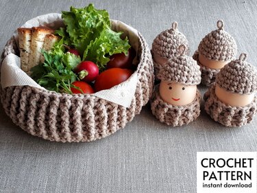 Crochet Pattern Crochet basket pattern Easter DIY crochet basket set