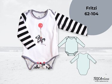 Nähanleitung + Schnittmuster für Baby Body Gr 62-140 auch für Nähanfänger