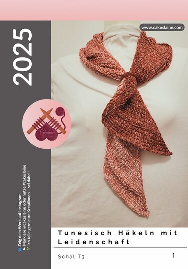 "TUNISIAN BIAS SCARF" crocheted – intermediate