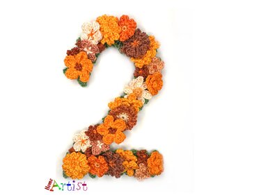 Flower Number 2 crochet pattern applique