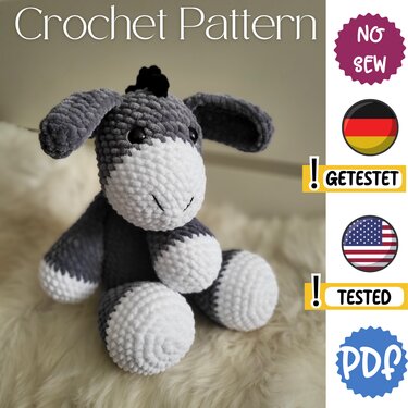 Crochet pattern donkey without sewing