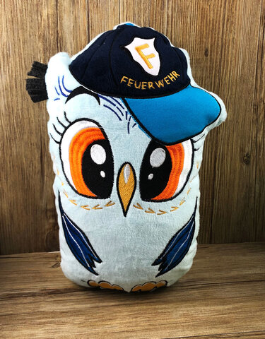 Stickdatei ITH Eule Feuerwehr f&uuml;r Rahmen 20&times;30, Maschinenstickdatei - Sticken