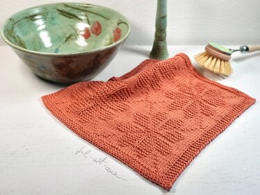 Spültuch "Blüten-Quartett", Strickanleitung, einfach