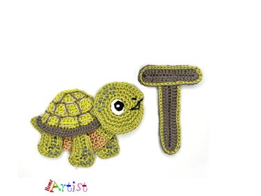 Crochet Animal Alphabet T Turtle