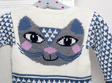 Anton Taddles - Babypullover mit Katzenmotiv - Stricken