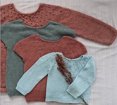 Knitting pattern, Lihan sweater KIDS, 0m-13y