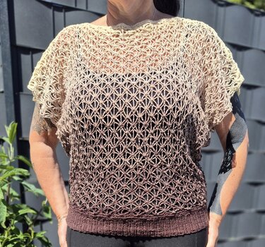 Shirt Velran Lochmustershirt Netzshirt Sommerliches Shirt häkeln Top - Bild 2